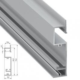 Perfíl Aluminio FLARO 2,02M - Anodizado Plata Perfíl Aluminio FLARO 2,02M - Anodizado Plata
