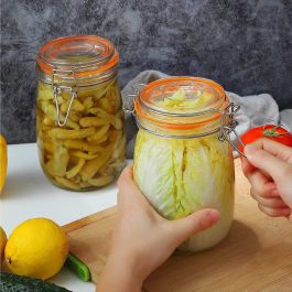 Tarro Hermético de Vidrio con Cierre Clip 1000 ml - La Mediterranea (12 Unidades) Tarro Hermético de Vidrio con Cierre Clip 1000 ml - La Mediterranea (12 Unidades)