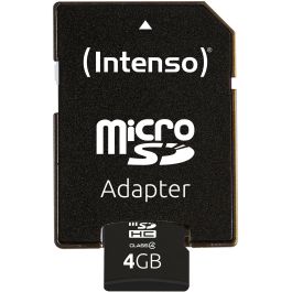 Intenso 3403450 Tarjeta MicroSDHC de 4GB con Adaptador SD, Velocidad 21MB/s Clase 4
