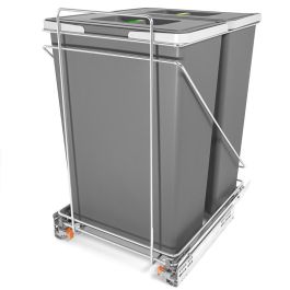 Herrajes Alk Cubo de Basura Ecofil Extraíble 2x35L Antracita para Reciclaje con Tirador para Mueble Cocina 450mm