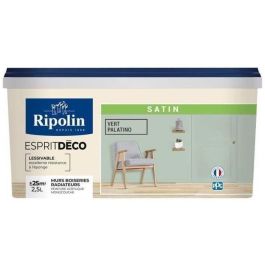 Ripolin AUC3174269078593 Pintura satinado ultra cobertura Verde Palatino para cocina, dormitorio, salón, recibidor, entrada, pasillo