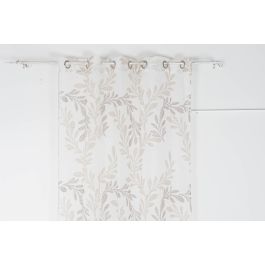 DKD Home Decor Cortina Alpino Visillo de Poliéster con Diseño de Hojas Marrón Claro y Blanco 270x140 cm (2 Unidades) 110 gsm DKD Home Decor Cortina Alpino Visillo de Poliéster con Diseño de Hojas Marrón Claro y Blanco 270x140 cm (2 Unidades) 110 gsm