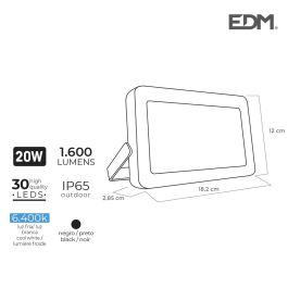 *ult.unidades* foco proyector led 20 W 1600lm 6400k luz fria 18,2x12x2,85cm edm *ult.unidades* foco proyector led 20 W 1600lm 6400k luz fria 18,2x12x2,85cm edm