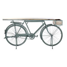 DKD Home Decor Consola Shabby Verde Menta Marron Claro Hierro Mango 40 x 91 x 195 cm