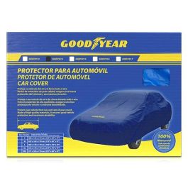 Good Year Funda Cubre Coche Talla M GOD7014 Azul y Amarillo Impermeable Transpirable Protección UV Interior Exterior