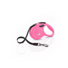 Flexi Correa Automática New Classic XS Cinta 3M Rosa para Perros, Plástico y Nylon Resistente.