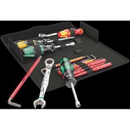 Wera SH2 Kraftform Kompakt Set de Herramientas para Fontanería/Calefacción 15 piezas, Acero Inoxidable, Negro/Metálico
