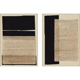 DKD Home Decor Cuadro Moderno Decorativo de Pared Liana PS Marrón Negro 143x103x4.5cm Pack 2 Unidades