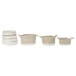 DKD Home Decor Cesta Boho de Algodón y Seagrass Blanco Natural, Set 4 Unidades, 36x36x34 cm Precio: 60.5. SKU: B1BE7M676V