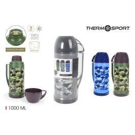 Termo plástico con taza 1L camuflaje Thermosport (12 Unidades) Precio: 66.50000038. SKU: B1DQLBAZCN