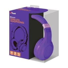 AURICULARES INALÁMBRICOS TRUST DURA NEÓN PURPLE - BLUETOOTH - GRAN CALIDAD SONIDO - FUNCIÓN MANOS LIBRES - PUEDEN USARSE CON CABLE JACK 3.5MM