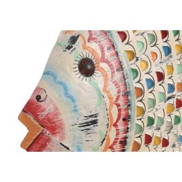 DKD Home Decor Decoracion Pared Mediterraneo Blanco Multicolor Pez Hierro 61 x 11 x 51 cm (2 Unidades)