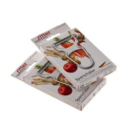 Ritter Pelador de Frutas y Verduras con Cuchillas de Acero Inoxidable Móviles, Ambidextro, Ideal para Uso Diario