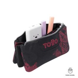 Totto Estuche Escolar Tres Compartimentos Tiza Roja AC52ECO012-2310Z-5C5 Collection Ecole