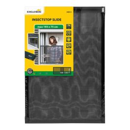 Schellenberg Mosquitera marco fijo extensible aluminio antracita 75x100-193cm, malla fibra de vidrio, UV lavable