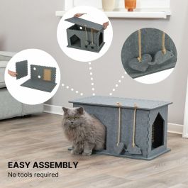Trixie 4057589362711 Refugio Lene de Fieltro para Gato, 54 x 30 x 35 cm, Gris