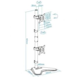 Soporte de Sobremesa para 2 Monitores TooQ DB1703TNV-B/ Giratorio/ Inclinable/ hasta 9kg Soporte de Sobremesa para 2 Monitores TooQ DB1703TNV-B/ Giratorio/ Inclinable/ hasta 9kg