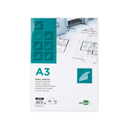 Liderpapel Papel Vegetal A3 70gr 297x420mm Sobre de 12 Hojas