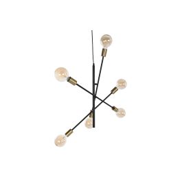 DKD Home Decor Lámpara Techo Moderno Negro Dorado 52 x 50 x 60 cm