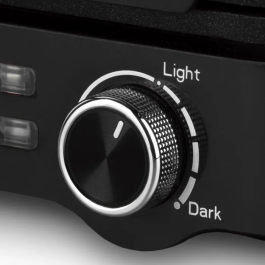 H.Koenig GFX420 Máquina Compacta para Hacer Gofres, 1200 W, Temperatura Ajustable, Negra