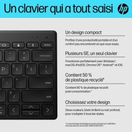 HP 350 Teclado Inalámbrico Bluetooth Compacto Multi-Dispositivo, Cómodo y Portátil para Productividad en PC, Portátil, Tablet y Móvil