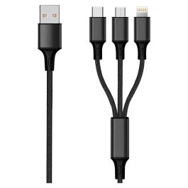 Anker Cable 3 en 1, USB C a Micro-USB/Lightning, Nylon Trenzado 1.5m, Cargador Rápido 3A para iPhone, Android, Tablet, Negro Precio: 12.8865. SKU: B1JYME9DLQ