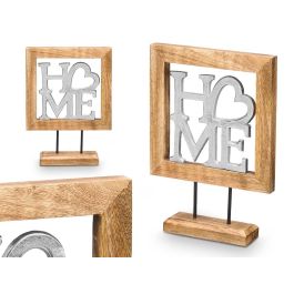 Giftdecor Soporte Decoración Home Plateado 21x29x5 cm - Metal y Madera (6 Unidades)