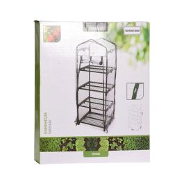 Ipae Progarden Invernadero 4 Alturas con Tejado 50x45x130cm PVC Transparente/Acero Estructura Estable