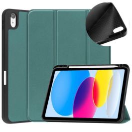 CoreParts For Apple iPad 10th Gen 10.9-inch (2022) Tri-fold Caster TPU Cover Built-in S Pen Holder with Auto Wake Function - Dark Green CoreParts For Apple iPad 10th Gen 10.9-inch (2022) Tri-fold Caster TPU Cover Built-in S Pen Holder with Auto Wake Function - Dark Green
