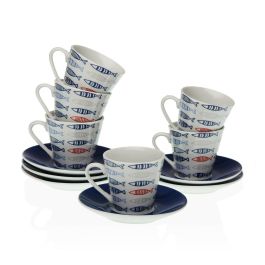 Juego de Tazas con Platos Versa Porcelana 5,8 x 6 x 5,8 cm Peces Café (12 Piezas) Precio: 16.98999962. SKU: S3410122