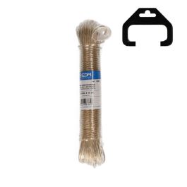 Edm Cable de acero plastificado oro 15 m para tendederos, cercados e industria