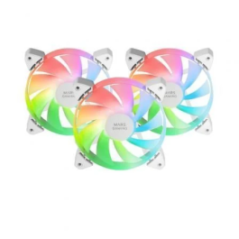 Mars Gaming Pack 3 Ventiladores MF-3A 12cm ARGB Blanco