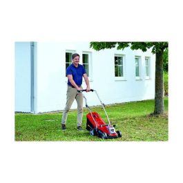 Einhell GE-CM 18/33 Li Cortacésped de Batería 18V, Ancho de Corte 33 cm para hasta 200 m², con Batería de 4.0 Ah (Ión-Litio), Color Negro/Rojo