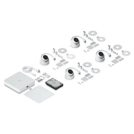Ubiquiti UNVR-Instant Kit - Sistema de Videovigilancia de 4 Cámaras, 4MP, Tipo Turret, Interior/Exterior IP66, con NVR y HDD 1TB, 6 Puertos PoE
