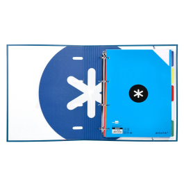 Antartik Carpeta con Recambio A4, 4 Anillas 40mm Redondas, Cuadro 5mm, 90gr, Azul Marino