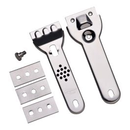 San Ignacio Rascador de vitrocerámica de acero inoxidable 13,4 x 4,5 cm con 3 cuchillas