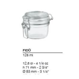 FIDO Terrina Tarro de Vidrio 125 ml, Cristalería para Conservas y Almacenamiento (Set de 6) Precio: 5.68999959. SKU: B14BR4CHB6