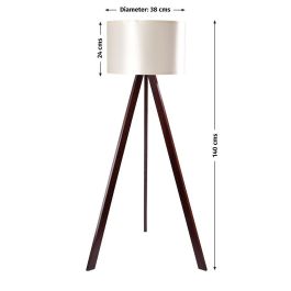 Lámpara de Suelo Trípode de Madera Estilo Nórdico Rústico Natural OPV-780SGN3436