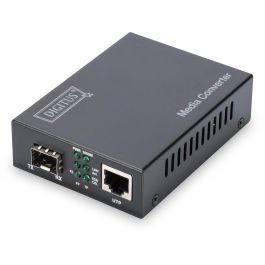 Digitus Convertidor de Medios Gigabit Ethernet, con Ranura SFP Abierta, para Conversión de Señales de Red de Cobre a Fibra Óptica, Sin Módulo SFP