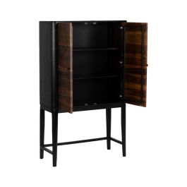 Armario Marrón-Negro Madera Salón 90 X 40 X 150 cm