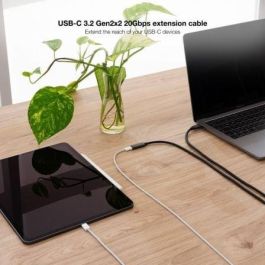 NANOCABLE Cable Prolongador USB-C 3.2 Gen2x2 20Gbps 3A, 4K/60Hz, USB-C/M-USB-C/H, Negro, 1 m NANOCABLE Cable Prolongador USB-C 3.2 Gen2x2 20Gbps 3A, 4K/60Hz, USB-C/M-USB-C/H, Negro, 1 m