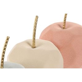DKD Home Decor Figura Decorativa Urban Manzana Porcelana y Metal, Surtido Colores (Verde, Crema, Rosa) 11x11x14.5 cm - Pack 6 Unidades