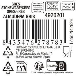 Plato Gris Almudena 27 cm - Inde (12 Unidades) Plato Gris Almudena 27 cm - Inde (12 Unidades)