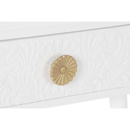 DKD Home Decor Mesa Centro Estilo Indio Mandala Madera Blanco Dorado 120 x 65 x 42 cm