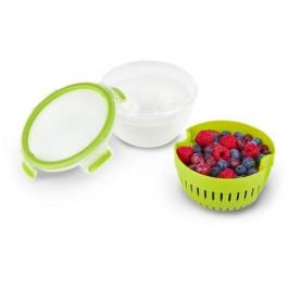 Emsa N10722 Clip & Go Fruit Bowl Fiambrera con Colador 1.1 L - Hermético para Fruta