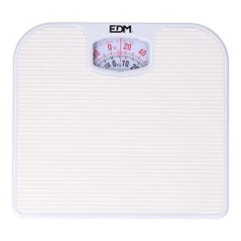 Edm Báscula de baño mecánica, máximo 130 kg, blanco, polipropileno