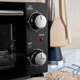 Orbegozo 18066 Horno de Sobremesa Eléctrico HO 985, 800W, 10L, Negro, con Temporizador 30 Minutos y Selector de Calor Superior Inferior Simultáneo.