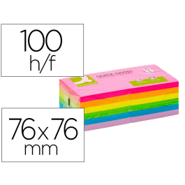 Q-connect Bloc de Notas Adhesivas 76x76 mm Colores Neón y Pastel Surtidos Certificado FSC Precio: 7.79000057. SKU: B1FRF6M8FM