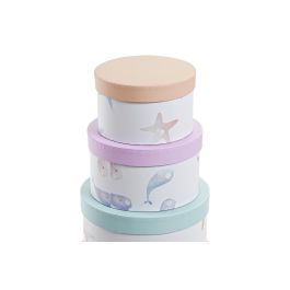 Caja Kids DKD Home Decor Azul Lila 37.5 x 18 x 37.5 cm Set de 10 Caja Kids DKD Home Decor Azul Lila 37.5 x 18 x 37.5 cm Set de 10