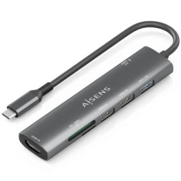 Aisens ASUC-7P027-GR Dock USB-C 7 en 1, HDMI 4K, 3xUSB, 1xUSB-C PD 100W, Lector SD/Micro SD, Gris Precio: 17.5899999. SKU: B1H8EMZZMW